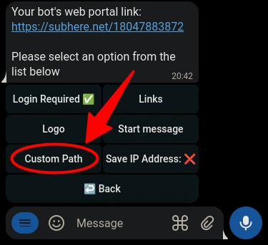 Custom Path option in TGmembership Web Portal settings